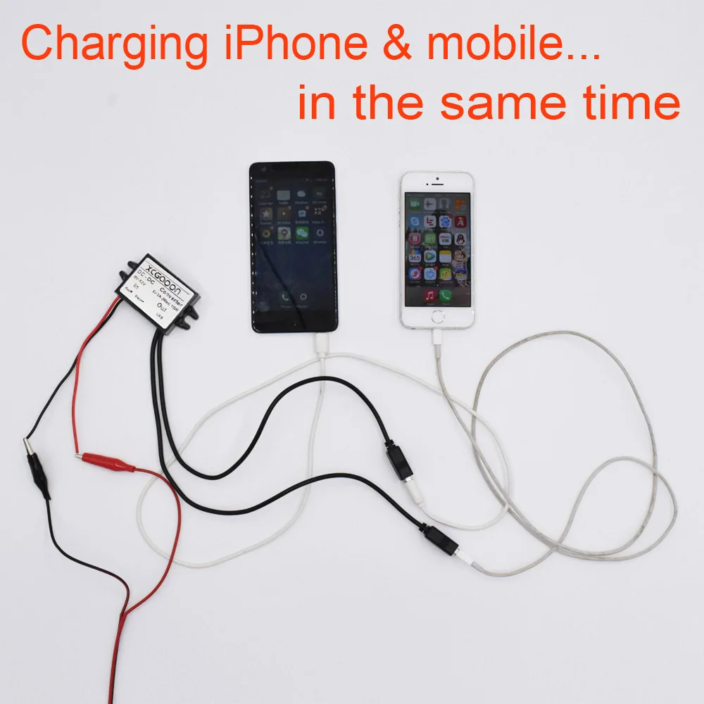 XCGaoon двойной 2 USB DC автомобильный преобразователь модуль кабель вход 12V 24V 48V к Output 5V