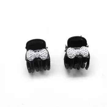 

2pcs/set Fashion Bow Hair Clip Claws Rhinestone For Women Girls Kids Crystal Cute Mini Claw Jewelry Sccessories Gift