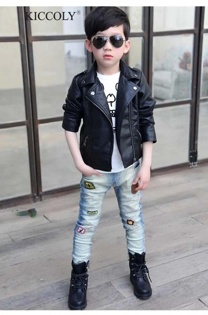 Baby Boys Faux Leather Jacket Kids Girls And Coats Spring Kids Jackets