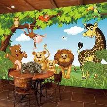 Пользовательские 3D Фото Обои Настенная картина мультфильм Животные Лес Дерево детская спальня украшения для стен, фотообои обои Лев