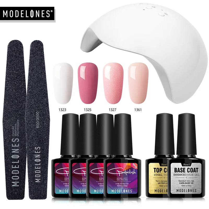 

Modelones Gel Nail Polish Nail Sequins Top Base Coat Primer Set 36W UV LED Nail Dryer Nail Art Gel Varnish Manicure Tools Kit
