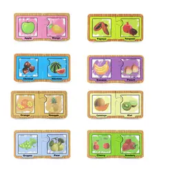 16pcs Kids Early Learning Animals Fruit Vehicles Water Pen Reusable Painting Board 3D Puzzles Educational Toys Christmas Gifts