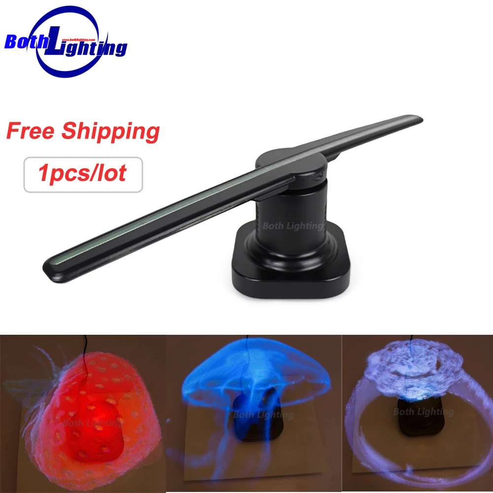 New Disgn 3D Holygram Fan Light LED Holographic Projector Hologram Player Advisement Show Family Party 3D Movie Display