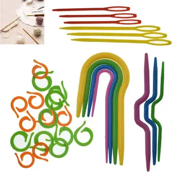 

Popular Markers Needle Clip Crochet Hook Plastic 1Set Craft High Quality Crochet Knitting Needles Locking Stitch