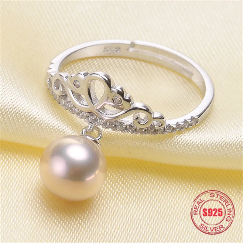 

Genuine S925 sterling silver Ring Empty settings diy Accessories Pearl Ring Adjustable Set Semi-finished Products Woman Ring DIY