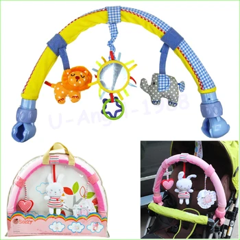 

1pcs Baby hanging baby blue elephant and pink bunny music toy Baby Bed & Stroller Toy Baby Rattle