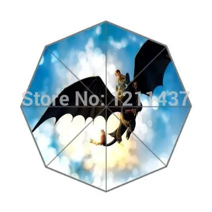 cheap Novelty Item Custom Your Loved Cartoon How To Train Your Dragon Automatic 3 Fold Umbrellas Good Gift For Birthday Friend
