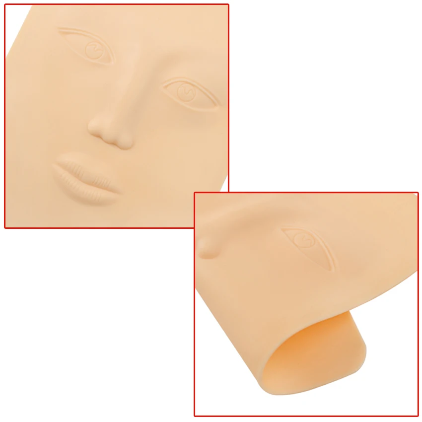 Practice Skin Face 3D Silicone Tattoo Fake Skin for Permanent Makeup Eyeliner Lip Eyeliner Cosmetic Masquerade Beauty Beginners