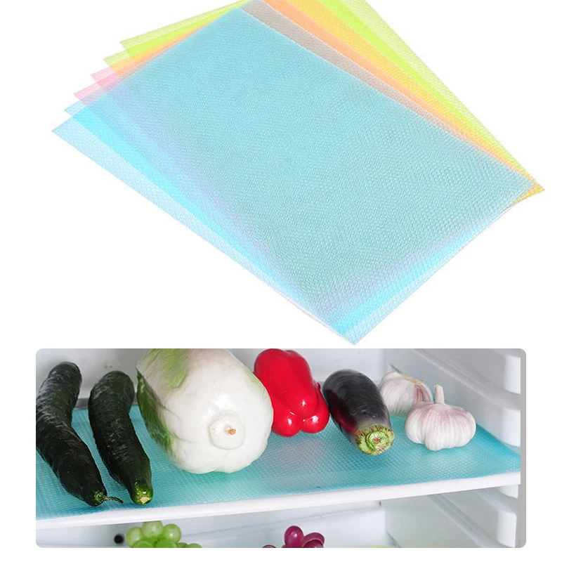 

4 Pcs/set Fashion Refrigerator Pad Antibacterial Antifouling Mildew Moisture Absorption Pad Refrigerator Waterproof Mats Kitchen