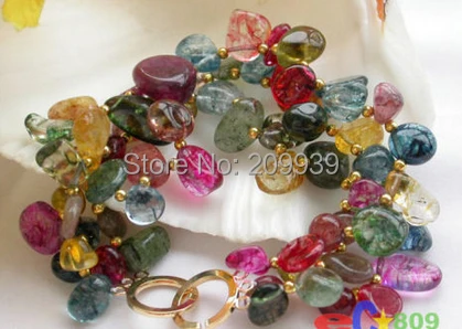 

huij 00963 3row 8" multicolor massive crystal stone bracelet