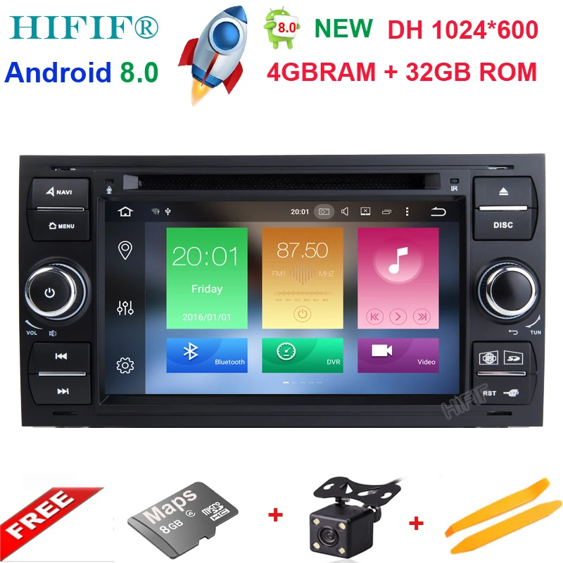 Flash Deal HIFIF 2 din Android 8.0 Car DVD GPS for Ford Focus S-max Transit Fiesta Galaxy Fusion Connect Headunit with 3G/WIFI Radio OUT 0