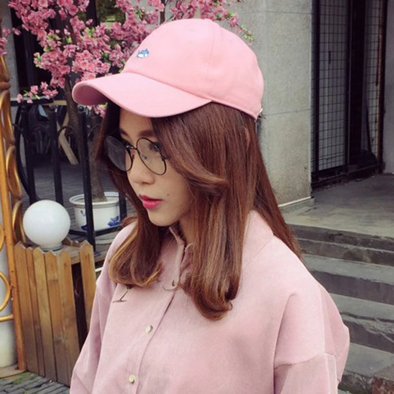 

Hot sales Little cute fish Character Embroidery cotton fabric baseball cap hat for kid children teenage adult men women