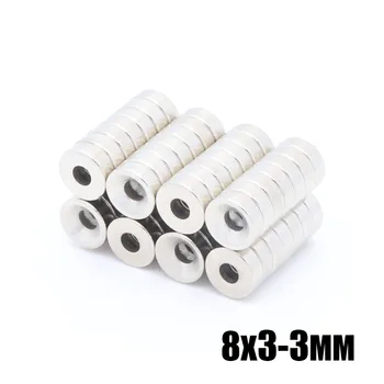 

50pcs 8*3-3 mm Round Countersunk Ring Magnet 8mm x 3mm Hole 3mm Rare Earth Neodymium Magnet 8*3-3 mm