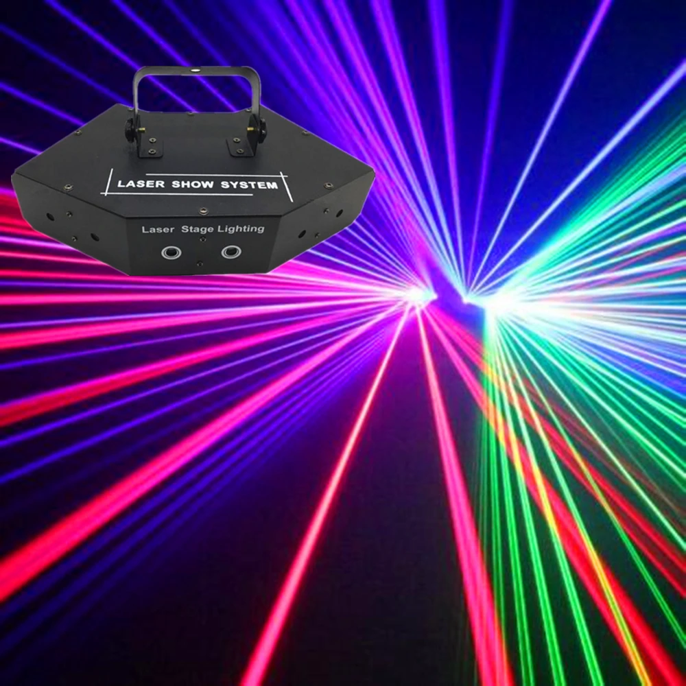 

6 Lens RGB Full Color Disco Scanner Laser Light/DMX512 Linear Beam Effect Stage Lightig/Laser Show System/Laser Scan Projector