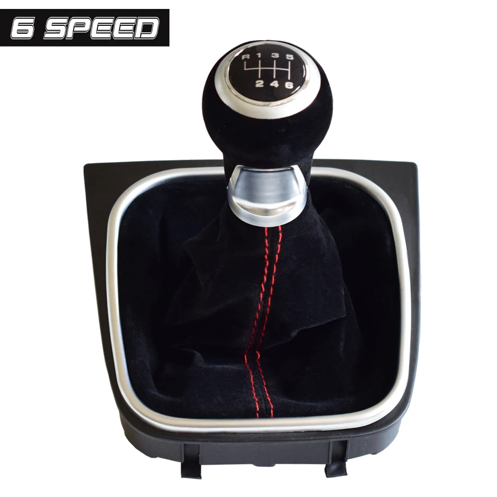 5/6 скорость передачи автомобиля MT ручка переключения передач для Volkswagen VW Golf 5-V 6-VI MK5 MK6 R32 GTI 04-09 автомобильный Стайлинг - Название цвета: 6 Speed-Black