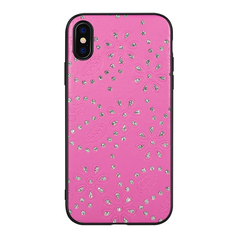 Модный розовый кожаный чехол для телефона iphone XS Max XR X полноразмерный