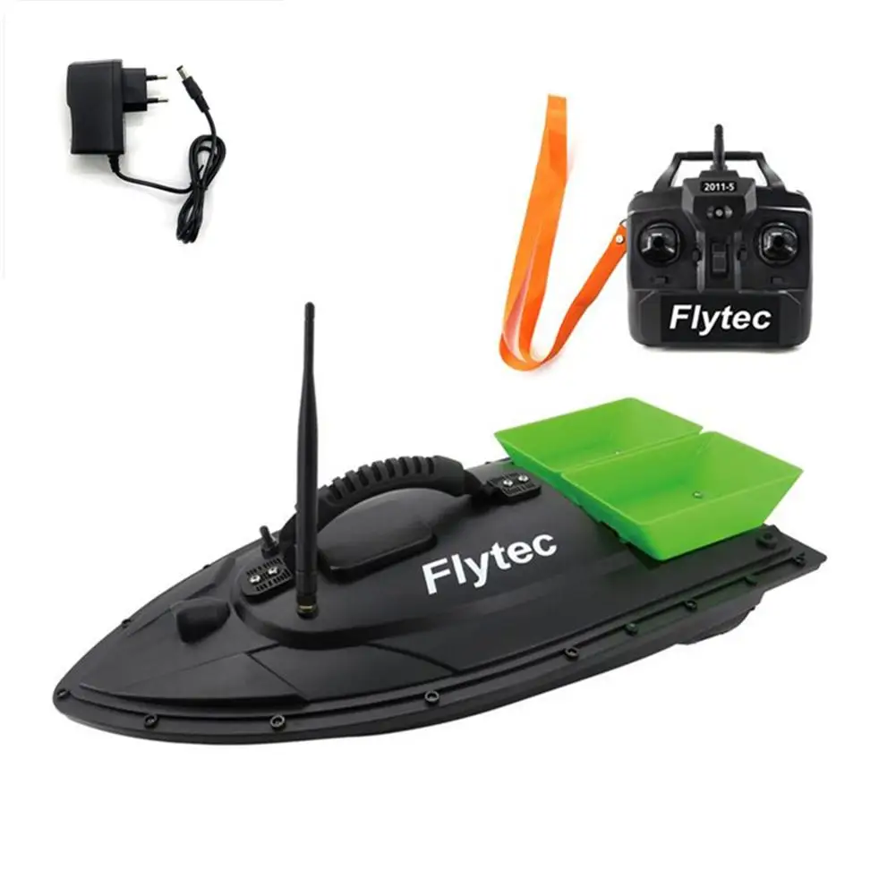 Flytec 2011-5 Fishing Tool Smart RC Bait Boat Digital Automatic Frequency Modulation Radio Remote Control Device Fishing 500M - Цвет: Green EU