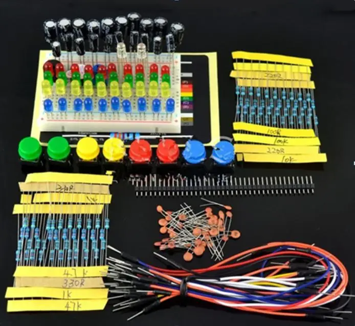 Стартовый набор для резистора/светодиодный/конденсатор/перемычки/макетный Резистор Комплект с розничной коробкой