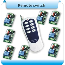 Умный дом беспроводной пульт дистанционного управления 220 В, переключатель питания системы 8 приемник и 1 пульт дистанционного управления 8CH 10A свет лампы светодиодный SMD ВКЛ