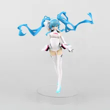 Newest Anime SQ Scene Hatsune Miku Racing Ver. Racing Miku 18cm Action Figure Collection Model toys Christmas Gift juguetes