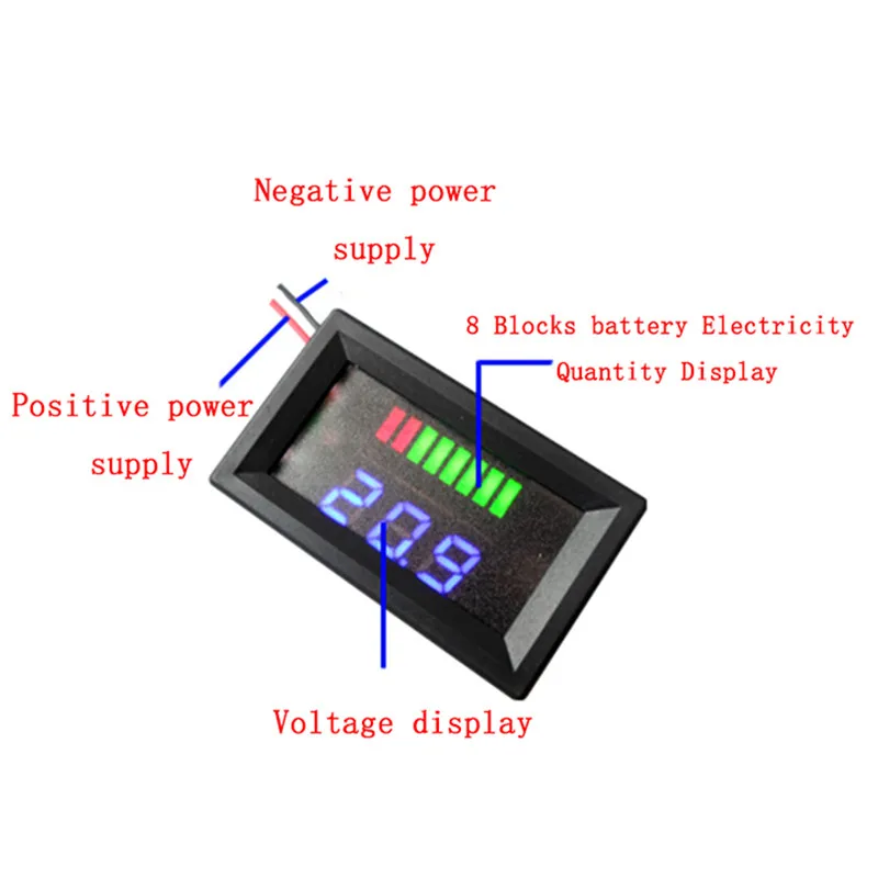

2S 4S 6S 18650 Lithium Battery Tester Red Blue Capacity Indicator Voltmeter Dual LED Digital Display Li-ion Power Charger Level
