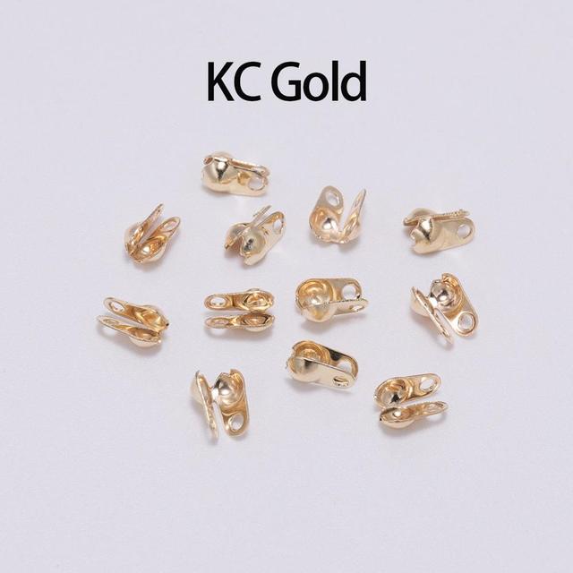 1.5 2.4 3.2mm Ball Chain Clasps Calottes End Crimps Beads Ball Necklace Chain Connectors Findings For DIY Jewelry Making
