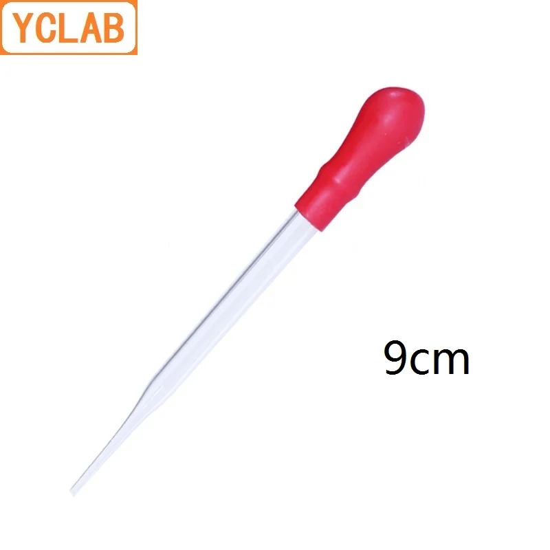 

YCLAB 9cm Dropping Pipette Clear Glass Straight Tip with Red Latex Rubber Nipple Chemical Experiment Essential Oil Makeup