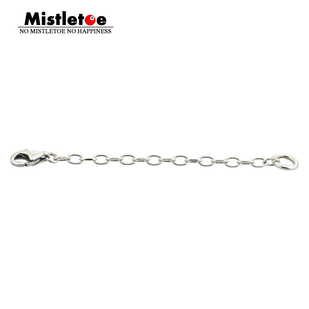 

Genuine 925 Sterling Silver Lobster clasp Safety Chain Charm Fit European Troll 3mm Bracelet & Necklace Jewelry