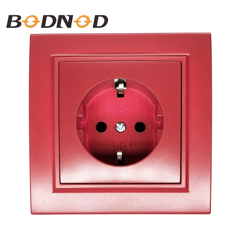 

Wall Socket Free shipping Hot European standard wall adapter connector output Rose red color 16A 250V EP-08