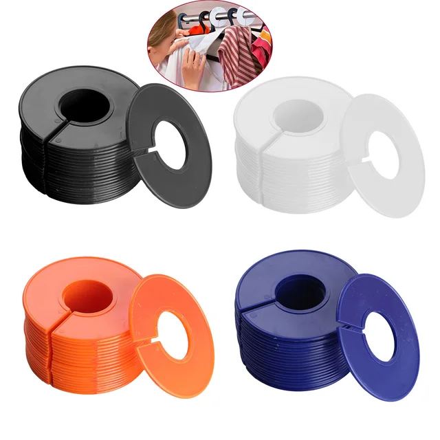 20Pcs Plastic Clothing Rack Size Dividers Clothing Rack Round Hangers