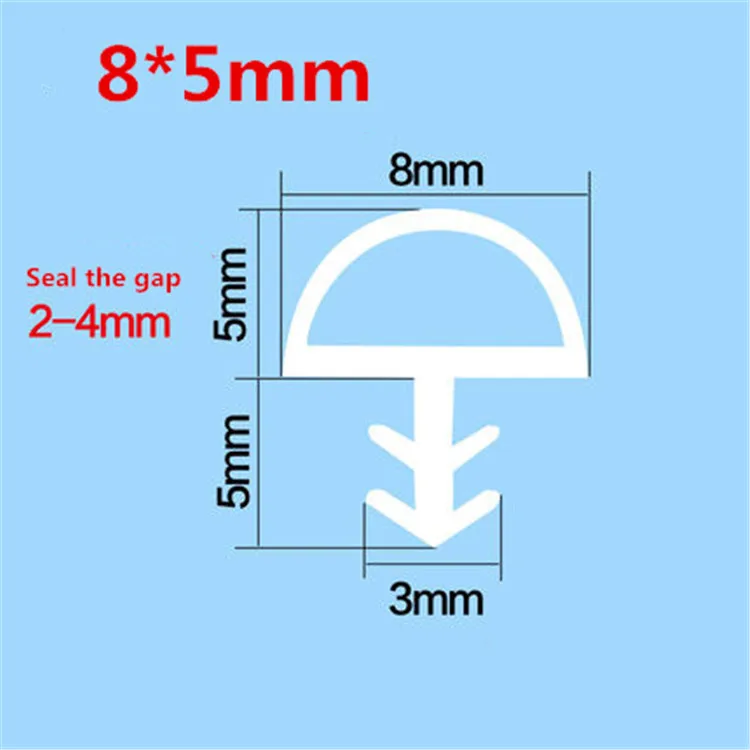5 м резиновые уплотнительные полосы крушение звукоизоляционные двери стринги полоса деревянные двери/окна герметичный слот тип жесткая нога легко установить