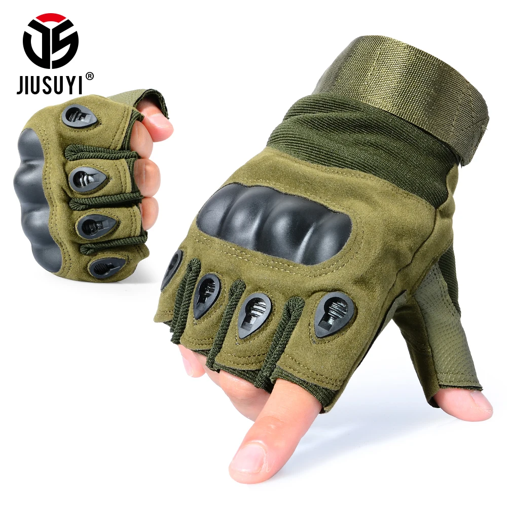 التكتيكي الصلب المفصل أصابع قفازات العسكرية الجيش دراجة إطلاق نار الألوان الادسنس الدراجات البخارية نصف اصبع قفازات الرجال النساء