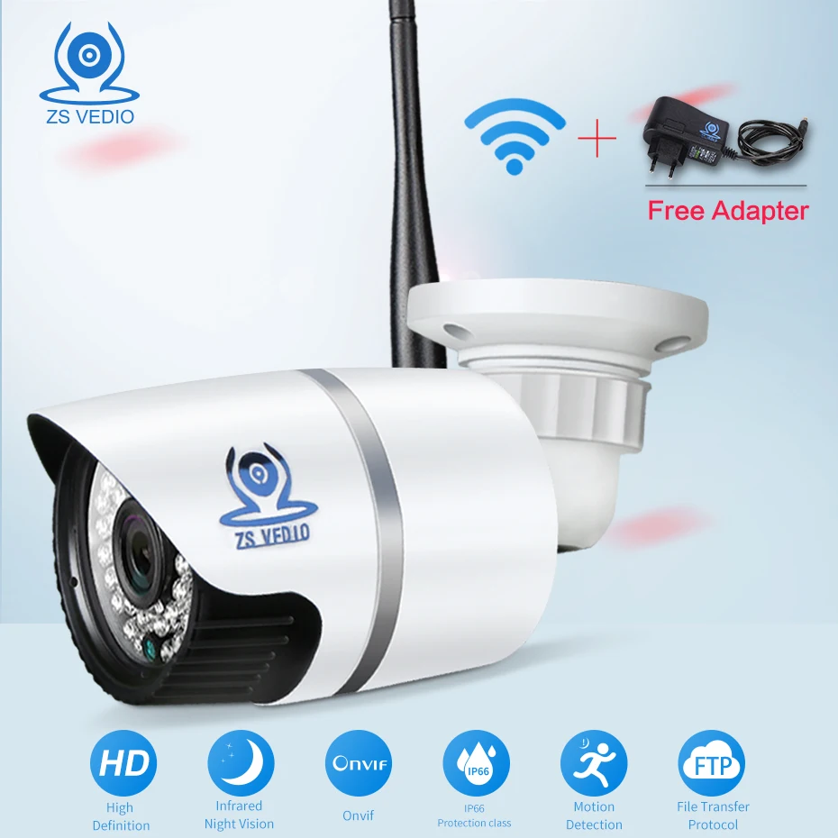ZSVEDIO камеры наблюдения Беспроводная IP камера CCTV WIFI Открытый водонепроницаемый HD