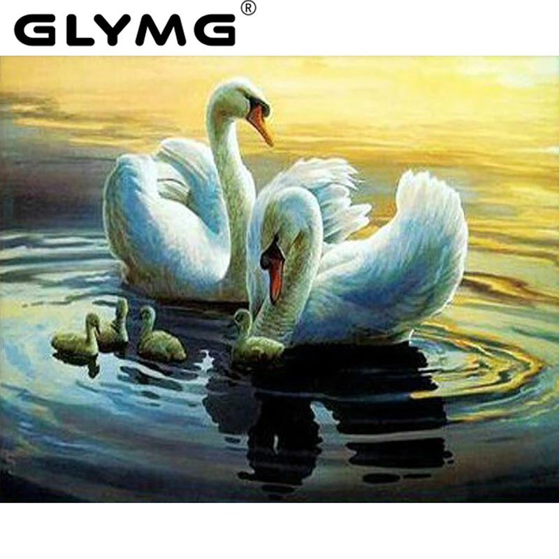 GLymg Needlework Diy Diamond Painting Swan Mother