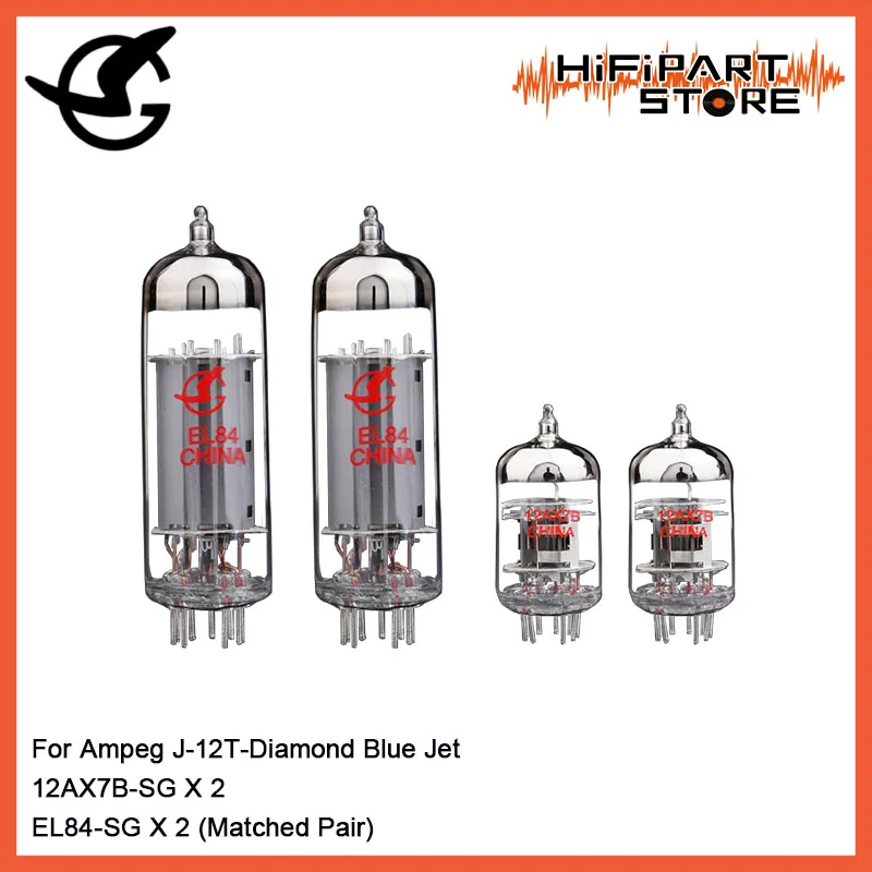 Shuguang Tube Upgrade Kit для Ampeg J 12T Diamond Blue Jet Guitar Amps EL84 X 2 (подходящая пара) 12AX7B 2|Операционные