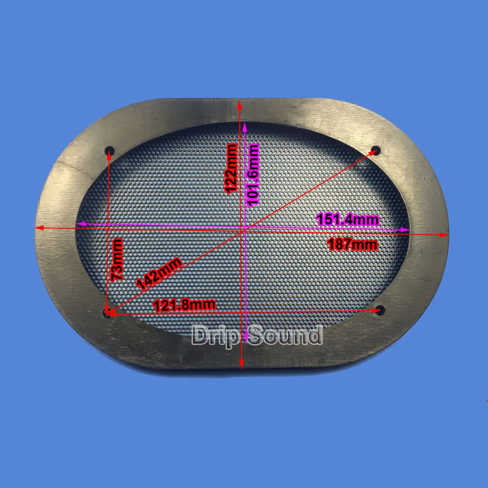 Для " x 6" дюймов Автомобильный аудио динамик преобразования чистая Крышка декоративный круг металлическая сетка решетка защита# черный