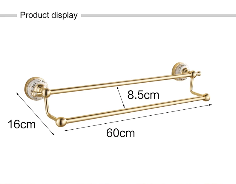 Установленный Золотой Полотенца баров Ванная комната двойной Полотенца стержень Ванная комната Аксессуары; оптом и в розницу