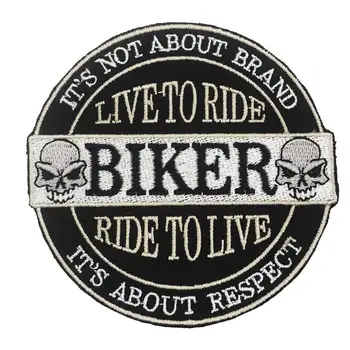 

LIVE TO RIDE Embroidered punk biker Patches Clothes Stickers Apparel Accessories Badge