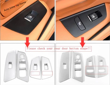 

Yimaautotrims Car Door Handle Holder Window Lift Button Switch Cover Trim Fit For BMW 5 Series Sedan G30 530I 2017 - 2020 ABS