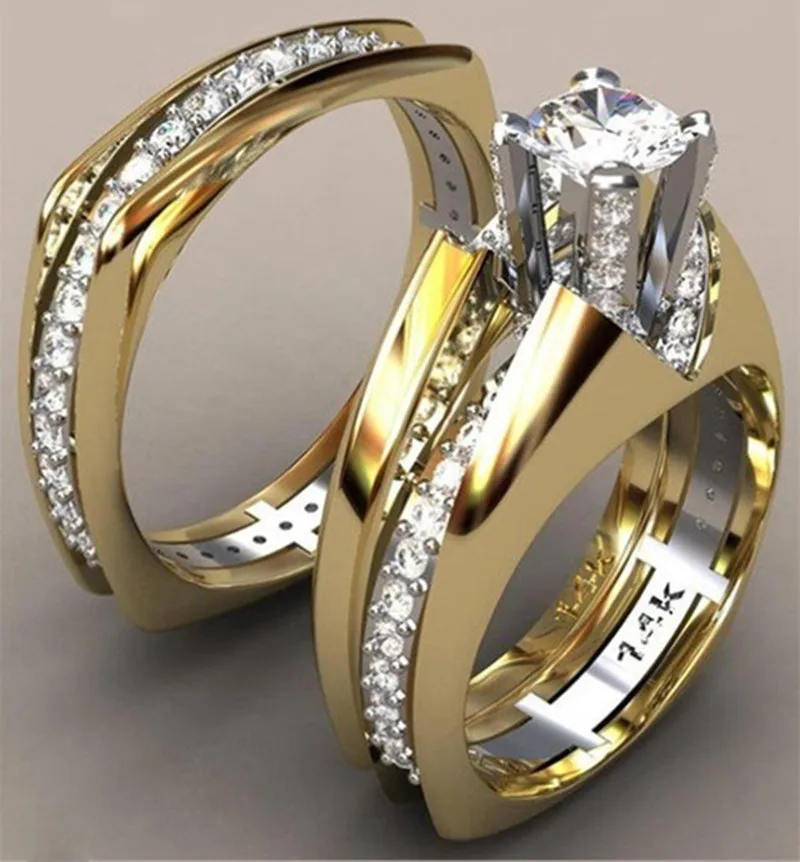 

Personalized Gold-color Wedding Bands Ring for Women Men Jewelry Engagement Ring
