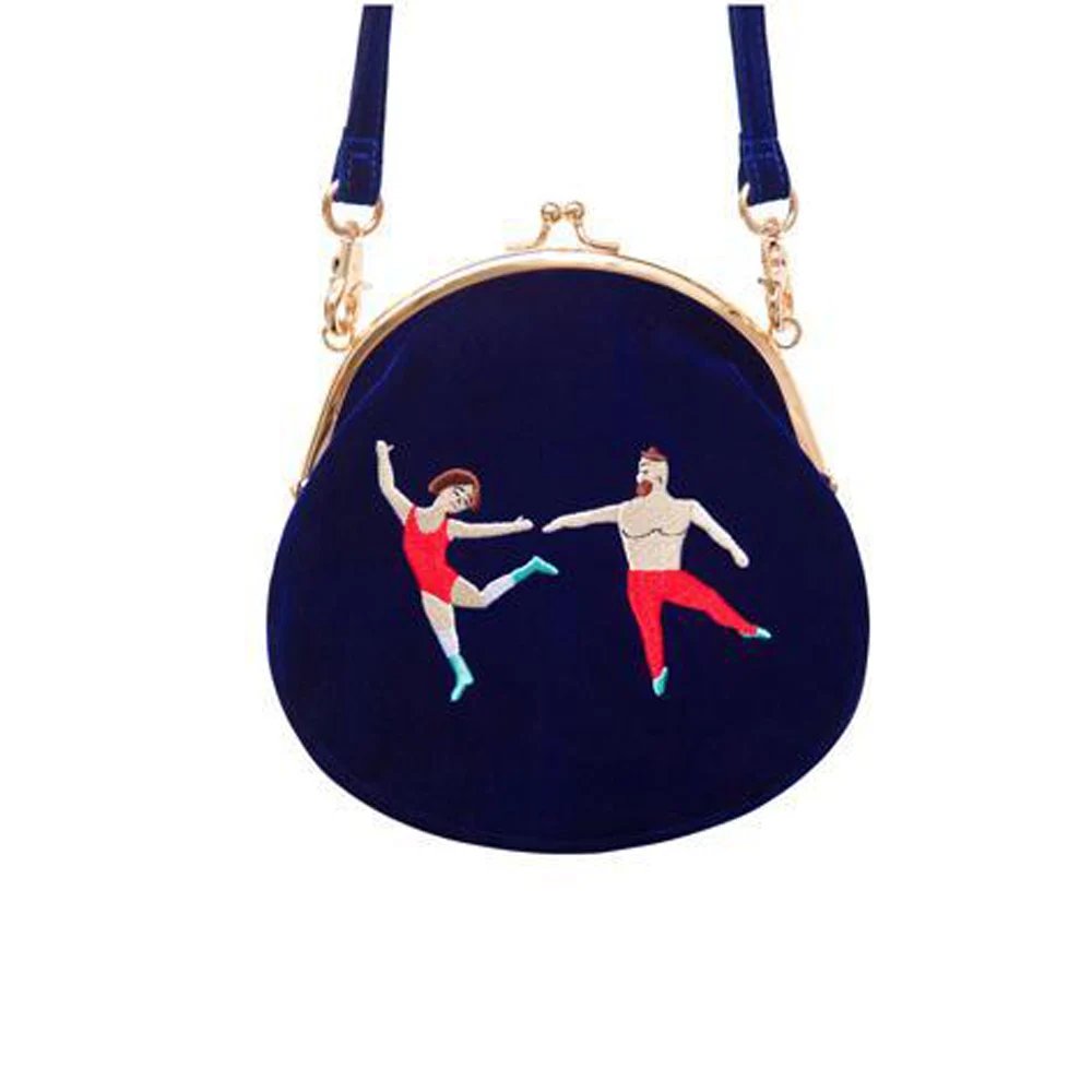 

Original Summer New Vintage Women Messenger Bags Velvet Funny Embroidery Travel Mini Shoulder Bags Semi-circle Small Beach Bag