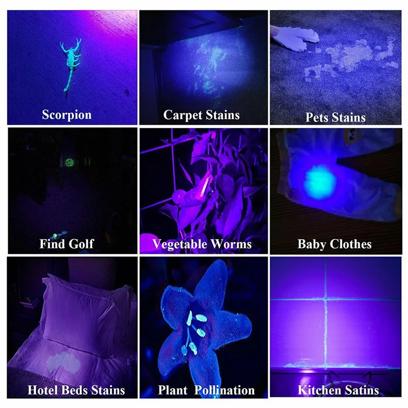 100 LED UV Ultra Flashlight Violet Torch Led Light Blacklight Light 395nM Inspection Lamp Torch 6xAA Battery Zaklamp 40MAY601