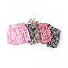 Штаны для девочек, штаны для девочек, популярные летние штаны, тонкие детские клетчатые штаны для малышей, Иностранная детская одежда