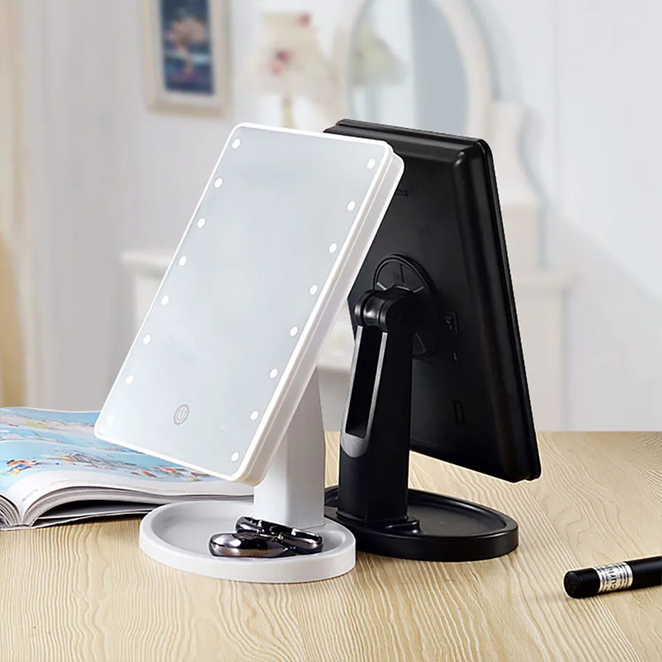  Led mirror light makeup mirror LED light lipstick powder mirror square multi-function touch sensing