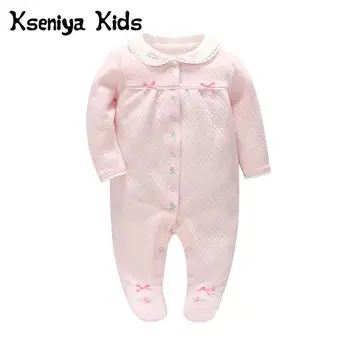 

Kseniya Kids 2018 Autumn New Baby Clothes Pink Embroidered Baby Clothing Romper Baby Girl Newborn Jumpsuit Newborn Pajamas
