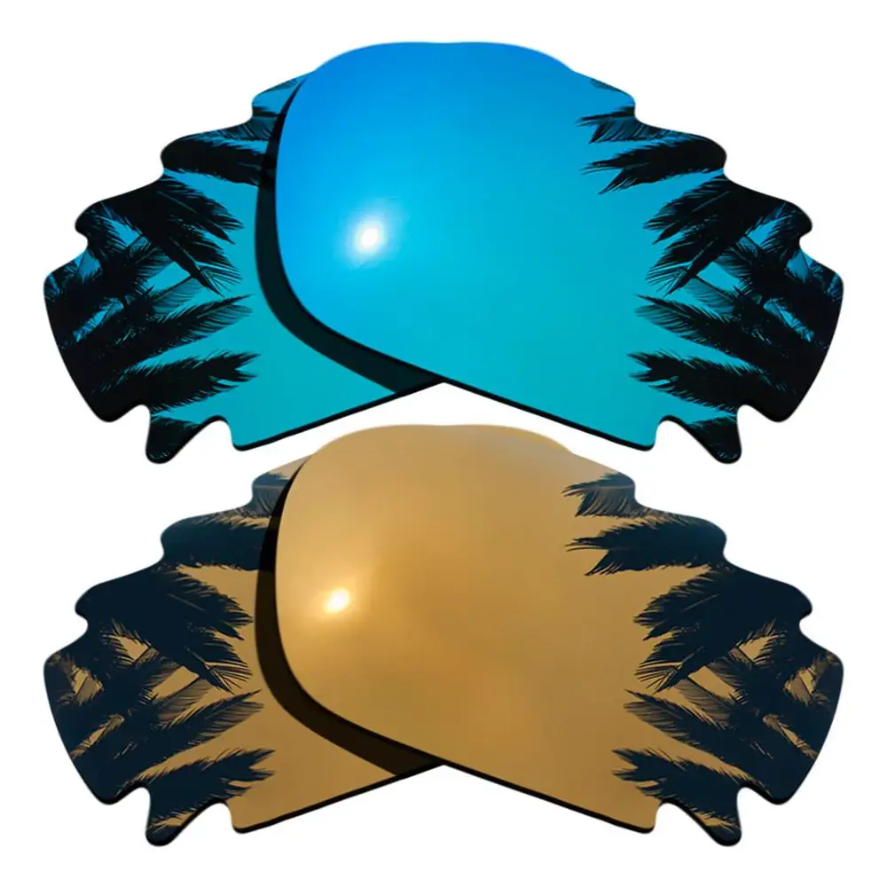 Поляризованные зеркальные покрытие Сменные линзы для-Oakley Jawbone вентилируемый рамка мульти-Цвета - Цвет линз: Ice Blue-Bronze Gold