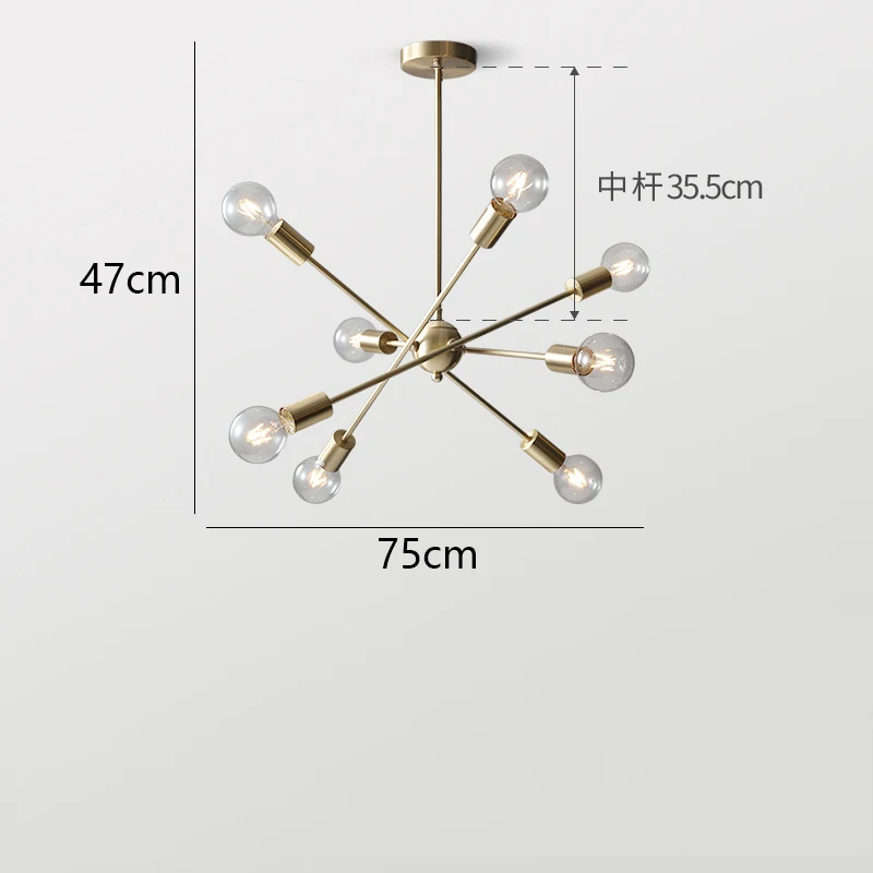 Скандинавские современные подвесные потолочные светильники, Медные подвесные светильники для гостиной, столовой, спальни, подвесные светильники, Декор - Цвет корпуса: A