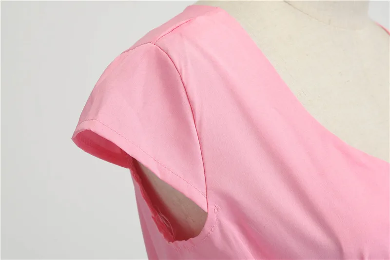 Летнее женское винтажное свободное платье 50s рокабилли Одри Хепберн платье розовые желтые зеленые вечерние платья размера плюс Vestidos
