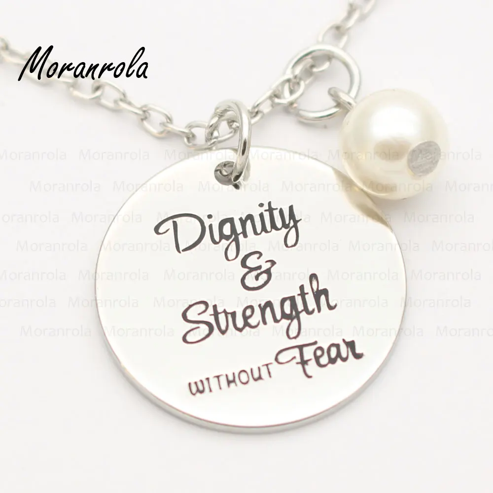 

New arried"dignity and strength without fear"Copper necklace Keychain charm, Mother's Day Gift Proverbs 31:25