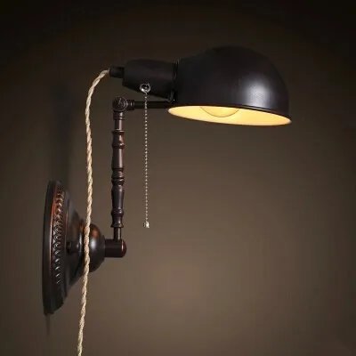 

American country loft style retro wall lamp with umbrella shade,can be adjusted,For Bar Coffee dining room,Bulb Included